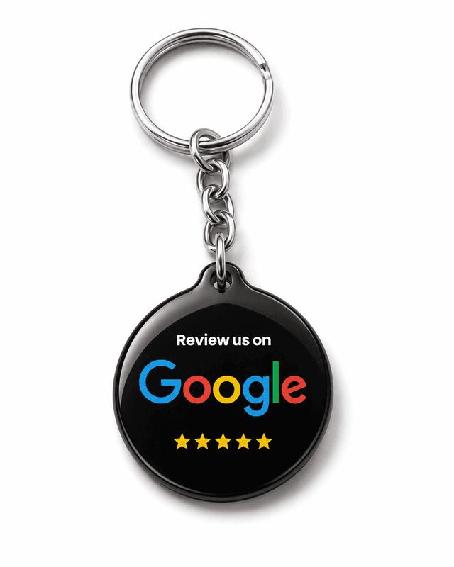 Black circle NFC review keychain